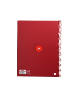Cuaderno espiral a4 micro antartik tapa forrada 80h 90 gr cuadro 5mm 1 banda 4 taladros frambuesa