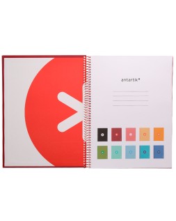 Cuaderno espiral a4 micro antartik tapa forrada 80h 90 gr cuadro 5mm 1 banda 4 taladros frambuesa