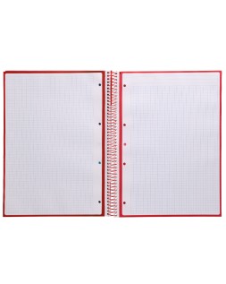 Cuaderno espiral a4 micro antartik tapa forrada 80h 90 gr cuadro 5mm 1 banda 4 taladros frambuesa