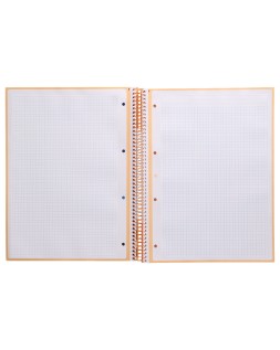 Cuaderno espiral a4 micro antartik tapa forrada 80h 90 gr cuadro 5mm 1 banda 4 taladros color peach