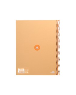 Cuaderno espiral a4 micro antartik tapa forrada 80h 90 gr cuadro 5mm 1 banda 4 taladros color peach
