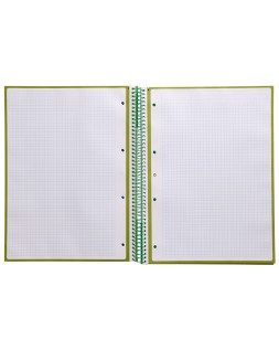 Cuaderno espiral a4 micro antartik tapa forrada 80h 90 gr cuadro 5mm 1 banda 4 taladros verde