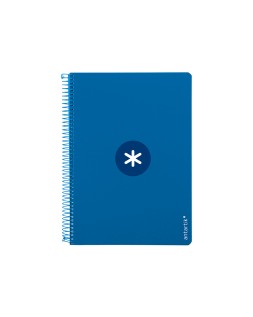 Cuaderno espiral a4 antartik tapa dura 80h 90gr cuadro 4mm con margen color azul oscuro