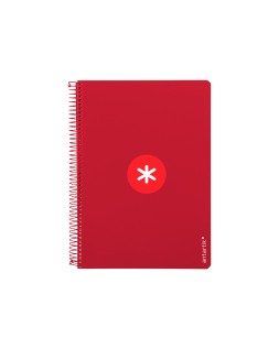 Cuaderno espiral a4 antartik tapa dura 80h 90gr cuadro 4mm con margen color frambuesa