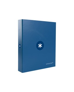 Carpeta 4 anillas 40 mm mixtas antartik a4 forrada color azul marino