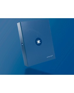 Carpeta 4 anillas 40 mm mixtas antartik a4 forrada color azul marino