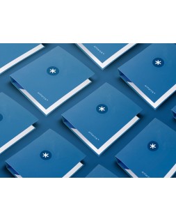 Carpeta 4 anillas 40 mm mixtas antartik a4 forrada color azul marino