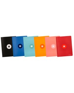 Libreta antartik a5+ plus cosida 48 hojas 90gr liso sin margen 6 colores surtidos