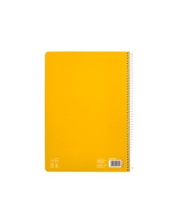 Cuaderno espiral liderpapel a4 pautaguia tapa dura 80h 90 gr cuadro pautado 2,5 mm color amarillo