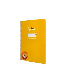 Cuaderno espiral liderpapel a4 pautaguia tapa dura 80h 90 gr cuadro pautado 2,5 mm color amarillo
