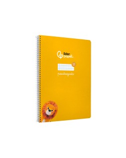 Cuaderno espiral liderpapel a4 pautaguia tapa dura 80h 90 gr cuadro pautado 2,5 mm color amarillo