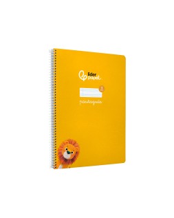 Cuaderno espiral liderpapel a4 pautaguia tapa dura 80h 90 gr cuadro pautado 3mm color amarillo