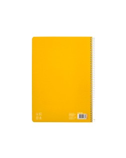 Cuaderno espiral liderpapel a4 pautaguia tapa dura 80h 90gr cuadro pautado 4mm color amarillo