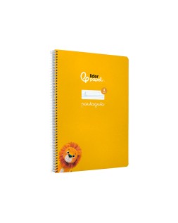 Cuaderno espiral liderpapel a4 pautaguia tapa dura 80h 90gr cuadro pautado 4mm color amarillo