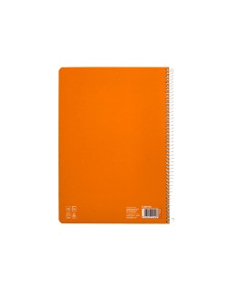 Cuaderno espiral liderpapel a4 pautaguia tapa dura 80h 90gr cuadro pautado 5mm color naranja