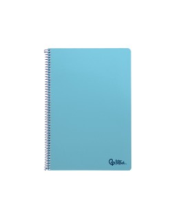 Cuaderno espiral liderpapel a4 smart tapa blanda 80h 75gr cuadro 4mm con margen color celeste