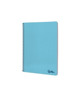 Cuaderno espiral liderpapel a4 smart tapa blanda 80h 75gr cuadro 4mm con margen color celeste