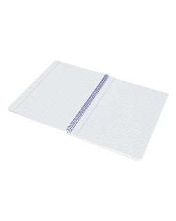 Cuaderno espiral liderpapel a4 smart tapa blanda 80h 75gr cuadro 4mm con margen color celeste