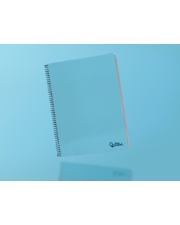 Cuaderno espiral liderpapel a4 smart tapa blanda 80h 75gr cuadro 4mm con margen color celeste