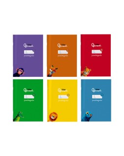 Libreta liderpapel pautaguia tapa cartoncillo 32h a5+ 75gr cuadriculado pautado 4mm con margen 6 colores surtidos