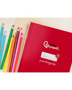 Libreta liderpapel pautaguia tapa cartoncillo 32h a5+ 75gr cuadriculado pautado 4mm con margen 6 colores surtidos