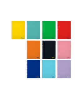 Cuaderno espiral liderpapel a5 smart tapa blanda 80h 75gr cuadro 4mm con margen colores surtidos