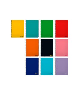 Cuaderno espiral liderpapel a5 smart tapa blanda 80h 75gr cuadro 6mm con margen colores surtidos