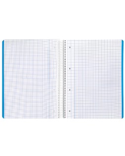 Cuaderno espiral liderpapel a4 micro smart tapa blanda 80h 75gr cuadro 5mm doble margen 4 taladros colores