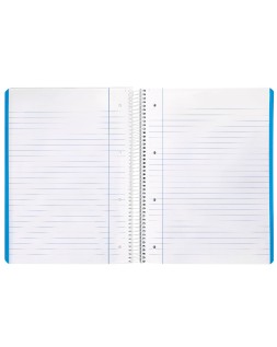 Cuaderno espiral liderpapel a4 micro smart tapa blanda 80h 75gr horizontal 7mm doble margen 4 taladros colores