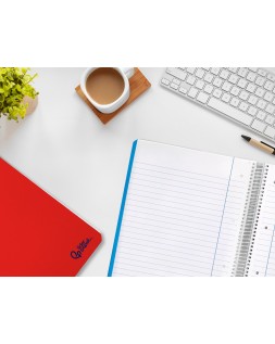Cuaderno espiral liderpapel a4 micro smart tapa blanda 80h 75gr horizontal 7mm doble margen 4 taladros colores