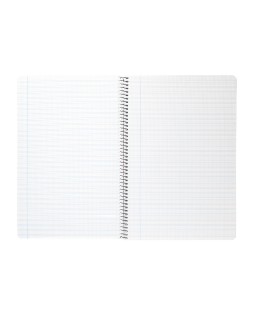 Cuaderno espiral liderpapel folio pautaguia tapa plastico 80h 75gr cuadro pautado 3mm con margen color violeta