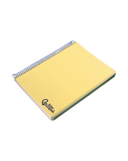 Cuaderno espiral liderpapel a6 micro wonder tapa plastico 120h 90 gr cuadro 5mm 4 bandas color amarillo