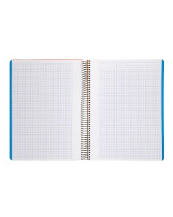 Cuaderno espiral liderpapel a6 micro wonder tapa plastico 120h 90 gr cuadro 5mm 4 bandas color amarillo