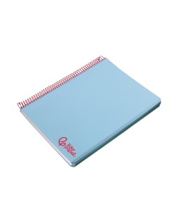 Cuaderno espiral liderpapel a6 micro wonder tapa plastico 120h 90 gr cuadro 5mm 4 bandas color celeste
