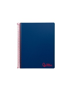 Cuaderno espiral liderpapel a6 micro wonder tapa plastico 120h 90 gr cuadro 5mm 4 bandas color azul marino