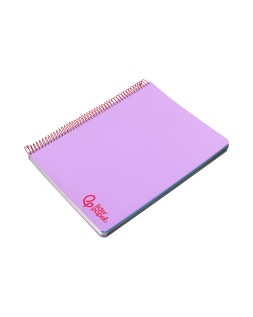 Cuaderno espiral liderpapel a7 micro wonder tapa plastico 100h 90gr cuadro 5mm 4 bandas color violeta