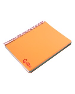 Cuaderno espiral liderpapel a4 micro wonder tapa plastico 120h 90gr cuadro 5mm 5 banda 4 taladros color naranja