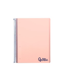 Cuaderno espiral liderpapel a4 micro wonder tapa plastico 120h 90gr cuadro 5mm 5 bandas 4 taladros color rosa
