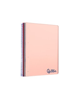 Cuaderno espiral liderpapel a4 micro wonder tapa plastico 120h 90gr cuadro 5mm 5 bandas 4 taladros color rosa