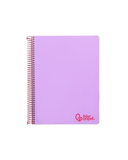 Cuaderno espiral liderpapel a4 micro wonder tapa plastico 120h 90gr cuadro 5mm 5 banda 4 taladros color lila