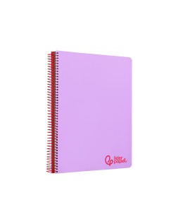Cuaderno espiral liderpapel a4 micro wonder tapa plastico 120h 90gr cuadro 5mm 5 banda 4 taladros color lila