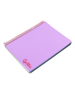 Cuaderno espiral liderpapel a4 micro wonder tapa plastico 120h 90gr cuadro 5mm 5 banda 4 taladros color lila