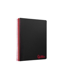 Cuaderno espiral liderpapel a4 micro wonder tapa plastico 120h 90 gr cuadro 5mm 5 bandas 4 taladros color negro