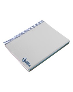 Cuaderno espiral liderpapel a4 micro wonder tapa plastico 120h 90gr cuadro 5mm 5 bandas 4 taladros color gris