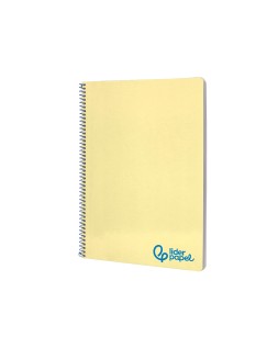 Cuaderno espiral liderpapel a4 wonder tapa plastico 80h 90gr cuadro 4mm con margen color amarillo