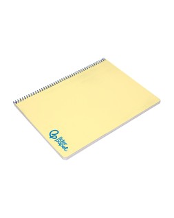 Cuaderno espiral liderpapel a4 wonder tapa plastico 80h 90gr cuadro 4mm con margen color amarillo