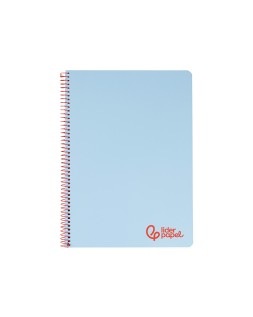 Cuaderno espiral liderpapel a4 wonder tapa plastico 80h 90gr cuadro 4mm con margen color azul