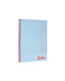 Cuaderno espiral liderpapel a4 wonder tapa plastico 80h 90gr cuadro 4mm con margen color azul