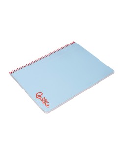 Cuaderno espiral liderpapel a4 wonder tapa plastico 80h 90gr cuadro 4mm con margen color azul