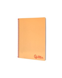 Cuaderno espiral liderpapel a4 wonder tapa plastico 80h 90gr cuadro 4mm con margen color naranja